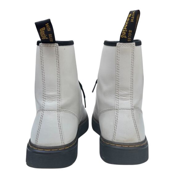 Dr Marten Zavala White Leather Combat Boots US Women's Size 8 EU 39 - Picture 5 of 8